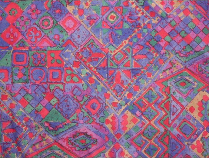 Single Jersey Printed Fabric - Purple Geometric